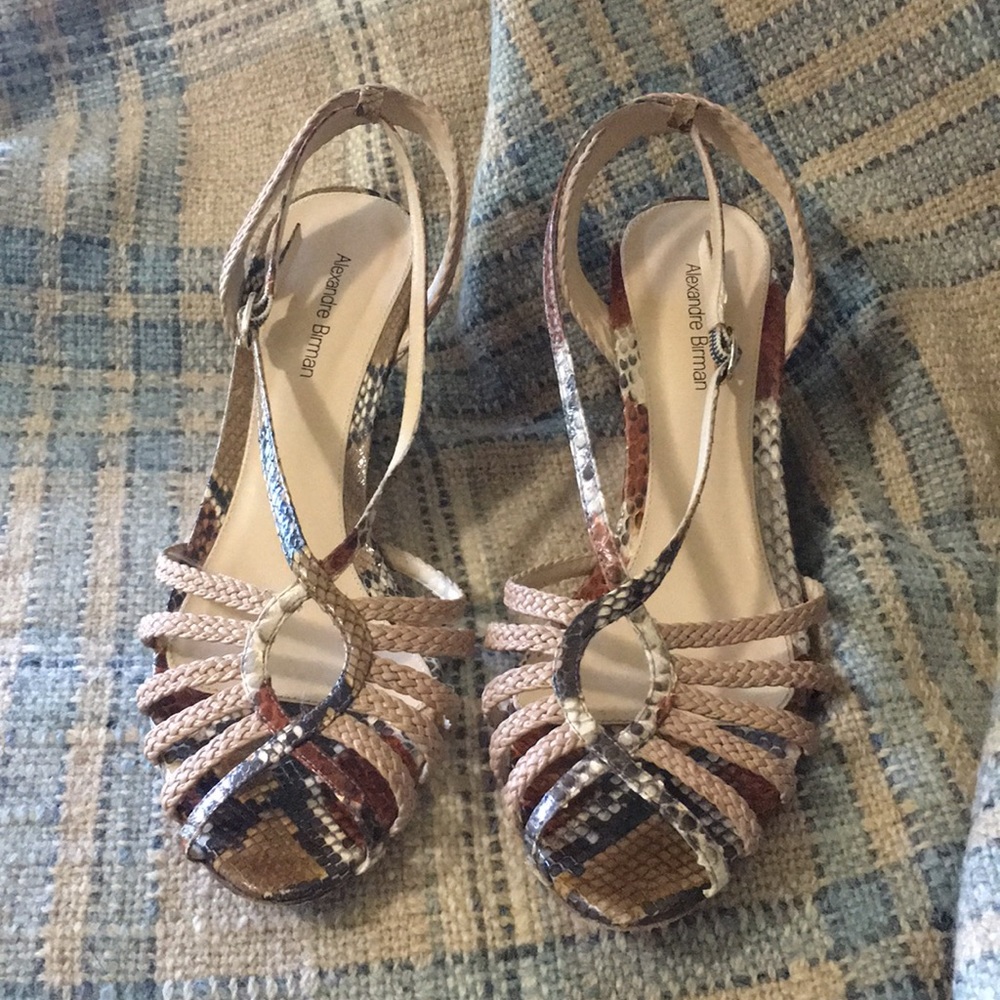 Alexandre Birman snake skin wedge.